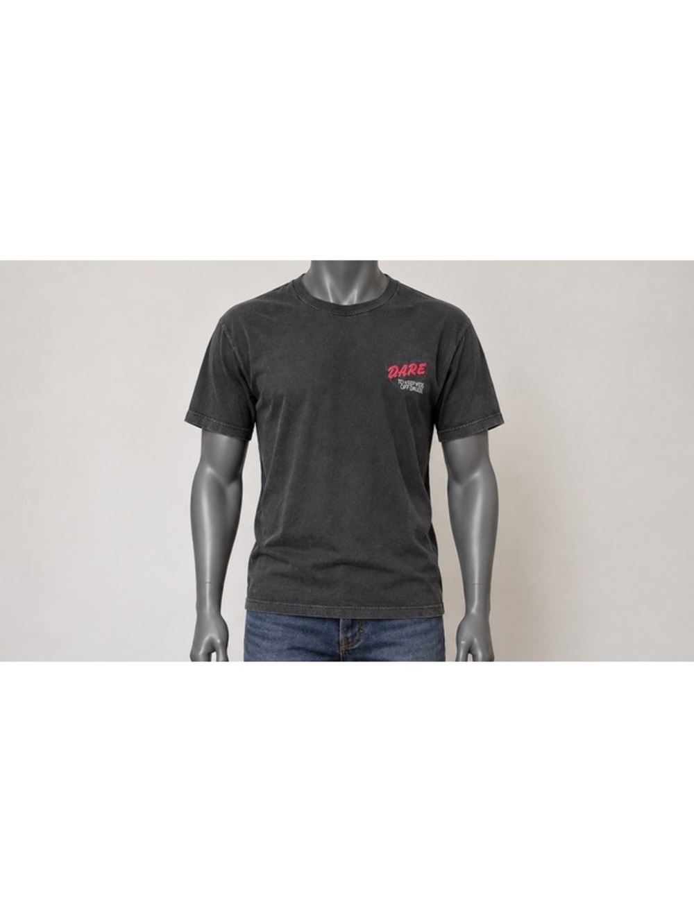 Vintage D.A.R.E. T-Shirt Mens Large Black Embroidered To Keep Kids Off Drugs 90s